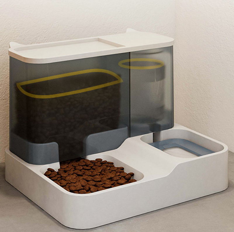 2 in 1 Pet Feeder Food Water Dispenser Bowl Automatic