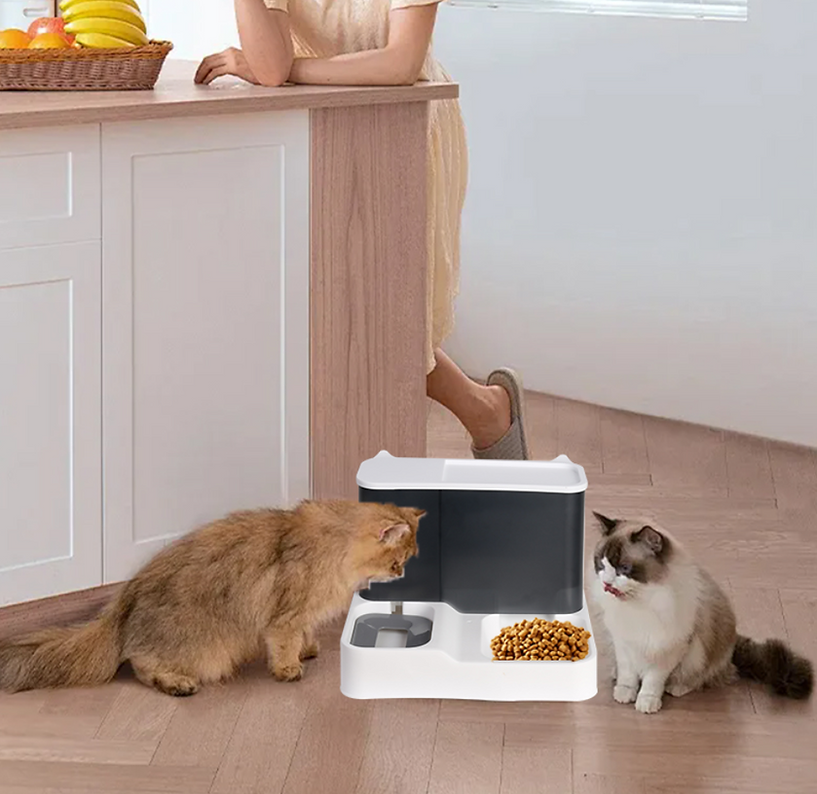 2 in 1 Pet Feeder Food Water Dispenser Bowl Automatic