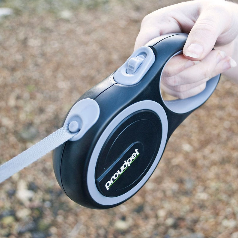 8mm Retractable dog lead from ProudPet - Grey