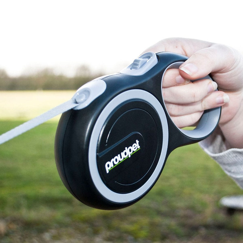 8mm Retractable dog lead from ProudPet - Grey