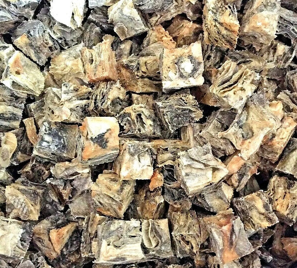 White fish skin cubes