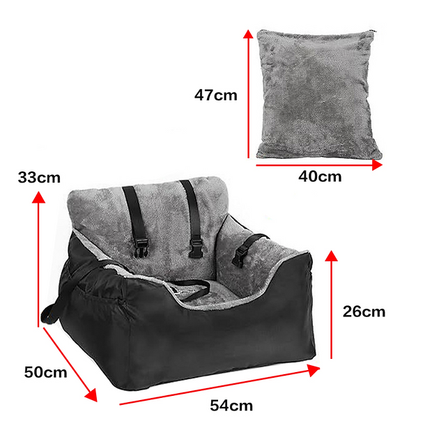Dog Car Seat Plush Cosy Pet Car Booster Seat for Small Dogs and Cats with Storage