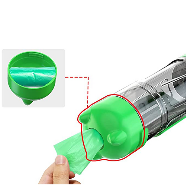 300 ml Pet Dog Water Bottle Portable Drinking Water Dispenser with Poo bag